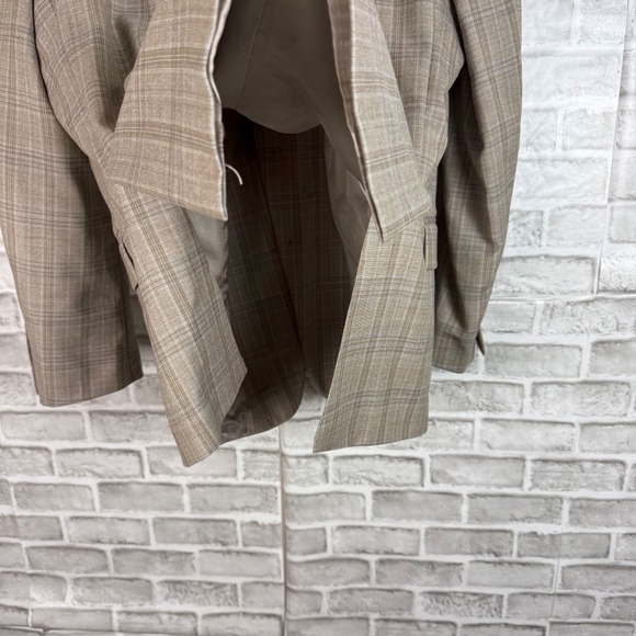 Brooks Brothers Regent Fit Light Beige Plaid 2 Button Blazer Suit Jacket Men 46R - Picture 5 of 13